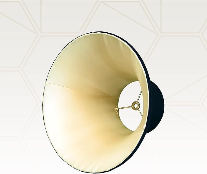 Royal Designs Twisted Pleat Basic Lamp Shade, Black/Gold 8 x 18 x 13