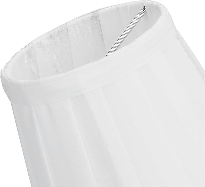 3Pcs Pleated Fabric Barrel Lamp Shades, Clip-On Modern Lampshades 3.3''x4.7''x4.3'' White Fine Cloth Metal for Table Floor Lamp, Pendant Light Chandelier