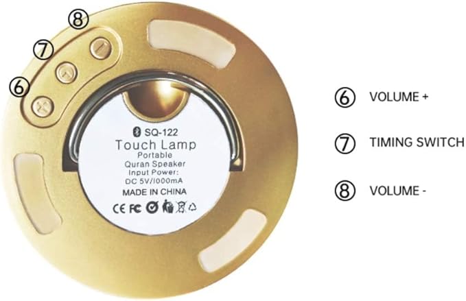 Quran Speaker,Bluetooth Speaker Night Lights,Bedside Lamp,Alarm Clock,with Remote & APP Contro,Multi-Color Changing,Full Recitations of Famous Imams and Quran Translation (SQ122)