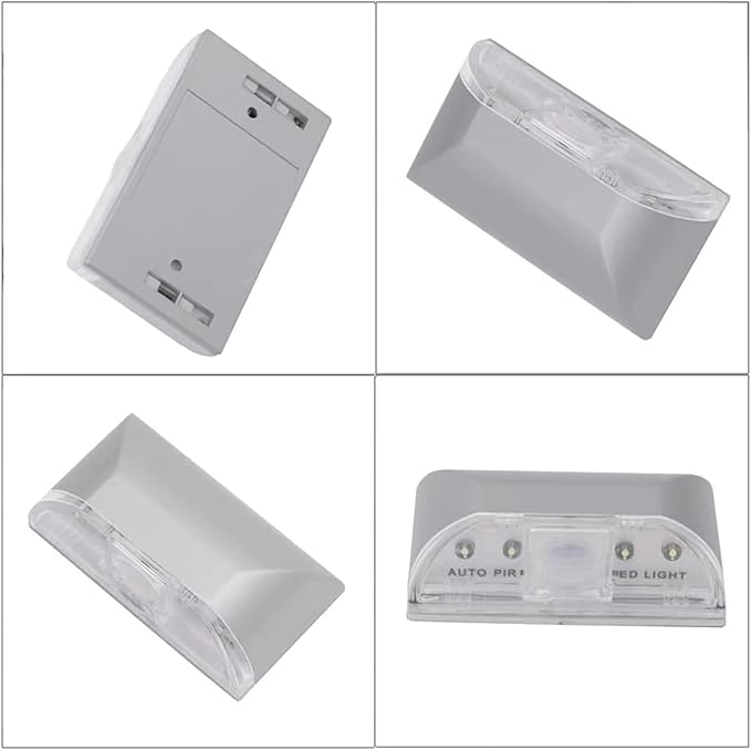 Key Light Door Light, Small Motion Sensor Light with 4 LED Bulbs, Battery Powered Night Lights for Hallway, Stairway, Kitchen, Closet, Bedroom (White)