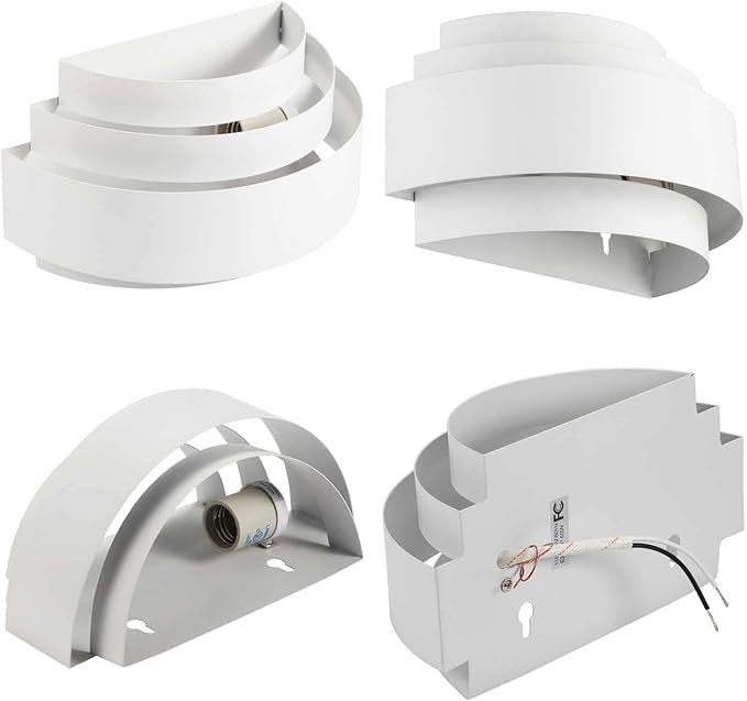 LightInTheBox Modern Wall Sconce Set of 2 Indoor Wall Light Fixture Half Moon Metal Wall Lamp White for Stair Hallway Home Theatre Bedroom (2PCS)