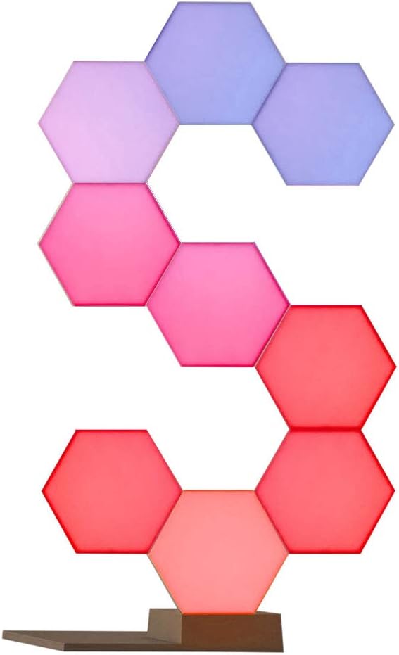 Yescom APP Control 9 Pack Smart LED Light Panels Hexagon Smarter Kit WiFi LED Table Light Kit Music Sync DIY Design Compatible with Alexa Google for Gaming TV Decor