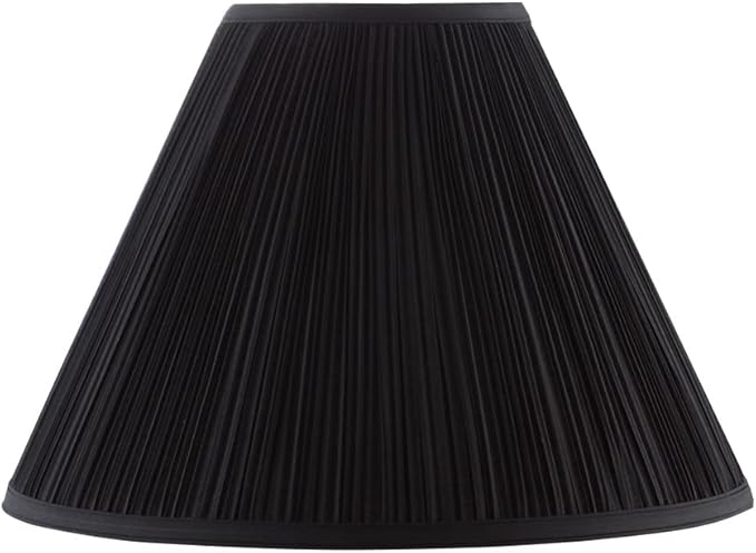 Aspen Creative 33192, Transitional Hardback Empire Shaped Mushroom Pleated Black Spider Shade, 6" Top x 16" Bottom x 12" Slant