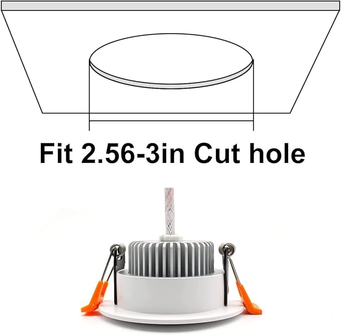 YGS-Tech 3 Inch LED Recessed Lighting, Dimmable Downlight 5W(40W Halogen Equivalent), CRI80, 5000K Daylight White, Ceiling Light with LED Driver(1 Pack)