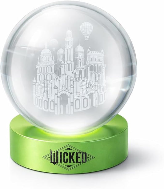 Wicked Globe Light Crystal Orb Lamp with Color Changing LED Glow, USB Powered Night Light with Wooden Base, Decorative Ambient Accent Light for Bedroom, Desk, Kids Room Gift