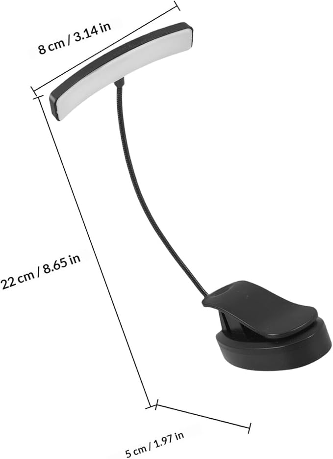 Healifty Clip-on LED Music Stand Light for Piano with Black Clamp, Eye-Care LED Desk Lamp for Students, Portable Piano Practice Light, Adjustable Clip-on Music Lamp