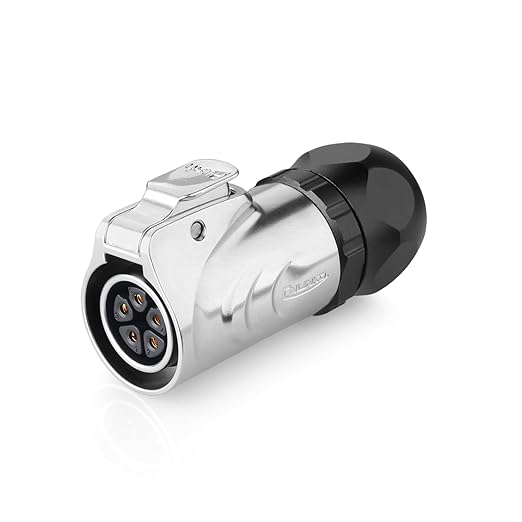 CNLINKO LP20 Reverse Mount 5-Pin Waterproof Circular Electrical Connector, IP68 Female Plug Male Socket for Automotive Machinery and Outdoor Use Quick Connect Aviation Connector (Metal Plug)