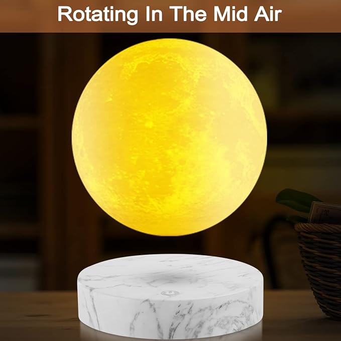 Magnetic Levitating Moon Lamp Rotating Floating Moon Lamp Night Light 3 Colors Moon Levitating Lamp Decorative for Living Room