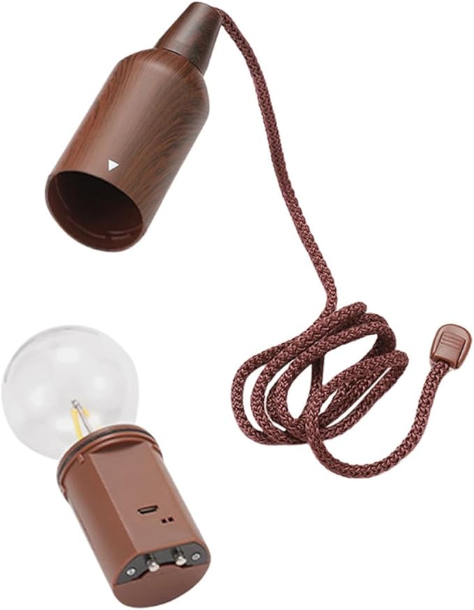 Zerodeko Portable Tent Lamp Outdoor Camping Light LED Hanging Lantern Wear-Resistant Vintage Pull-Cord Lantern for Camping and Hiking