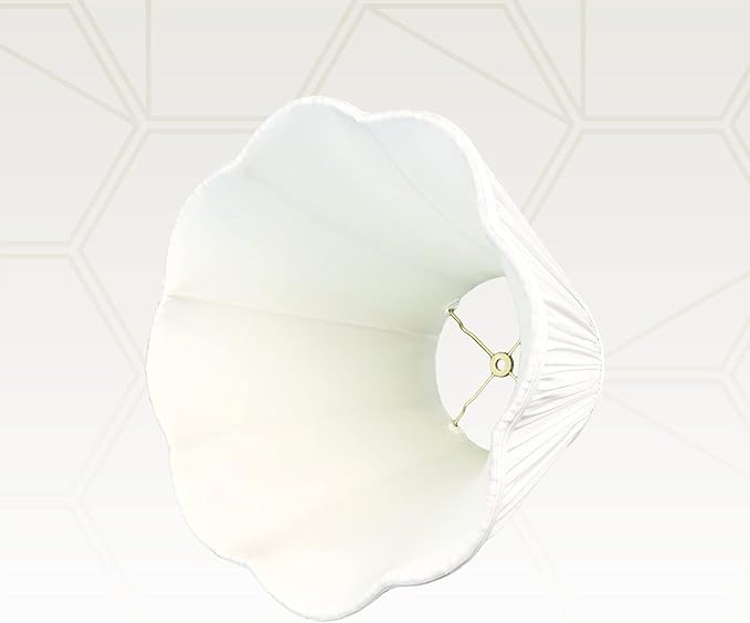 Royal Designs, Inc. BS-754-14WH-2 Bottom Scallop Gather Pleat Basic Lamp Shade, 7 x 14 x 11.5, White, 2-Pack