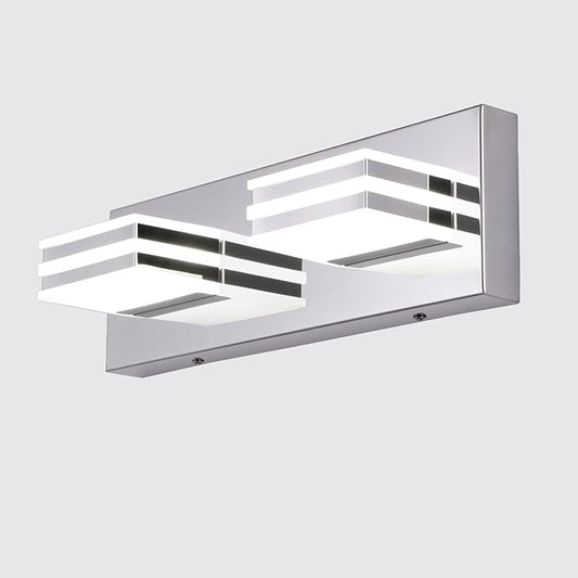 LED Vanity Light Bar 2 light Bathroom Mirror Light Fixtures Modern 12W Bath Lamps Over Mirror 14 Inch Bathroom Wall Lighting Fixtures Chrome Restroom Lights Fixtures over Sink Acrylic Vanity Sconces