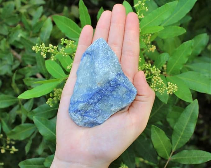 Zenkeeper 1 Lb Large Rough Blue Aventurine Stone, Natural Blue Aventurine Crystal Stone Mineral Specimen Gemstone Healing Crystals and Stones