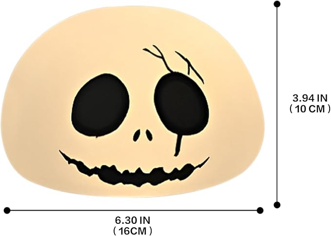Cute Creative Christmas Skeleton Face Silicone Tap Light - Battery Powered, Multi-Color Changing, Safe and Soft for Indoor Holiday Decoration (White Skellington)