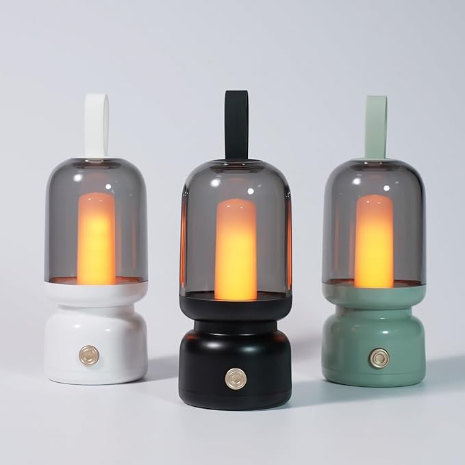 Portable Retro Table Lamp for Outdoor Indoor,LED Sleep Lamp Cute Room Decor Night Light ,Cordless USB Rechargeable Desk Lamp- Small Lantern Lamp for Restaurant/Bedroom/Bar/Coffee Shop/Camping(Black)
