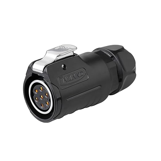 CNLINKO LP20 Reverse Mount 7-Pin Waterproof Circular Electrical Connector, IP68 Female Plug Male Socket for Automotive Machinery and Outdoor Use Quick Connect Aviation Connector (Plastic Plug)