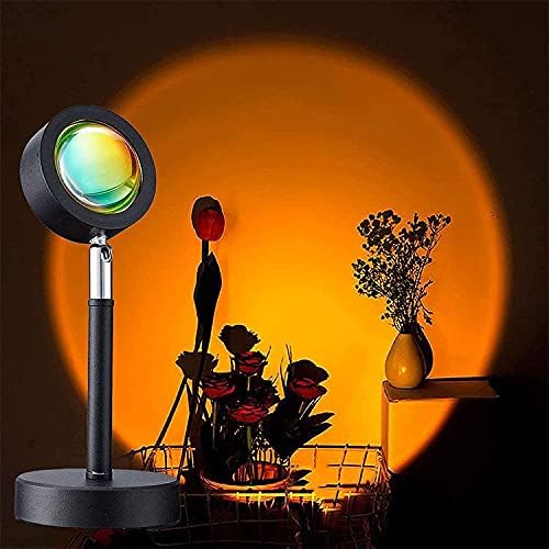 Sunset Lamp Sunset LED Projection 180 Degree Rotation USB Rainbow Projection Lamp Night Light Romantic Projector for Home Party Living Room Bedroom Decor (Sunset)