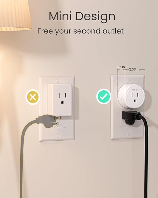 GHome Smart 5G 15A WiFi Smart Plug Compatible with Alexa and Google Home, Outlet Timer Smart Home WiFi Outlet Timer with Remote Control, 5GHz and 2.4GHz Wi-Fi Sockets, ETL FCC Listed, White, 2 Pack