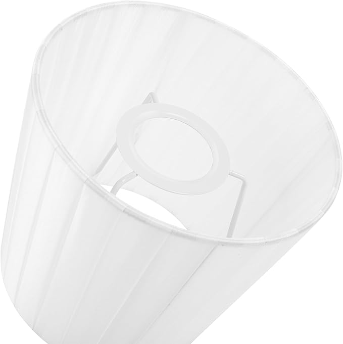 2-Pack Small White Pleated Lamp Shades 6.1×5.1×5.5inch Modern White Fabric Lampshades Replacement for Table Lamps, Wall Sconce, Floor Lamps, Pendant Lamps, Handmade of Natural Linen