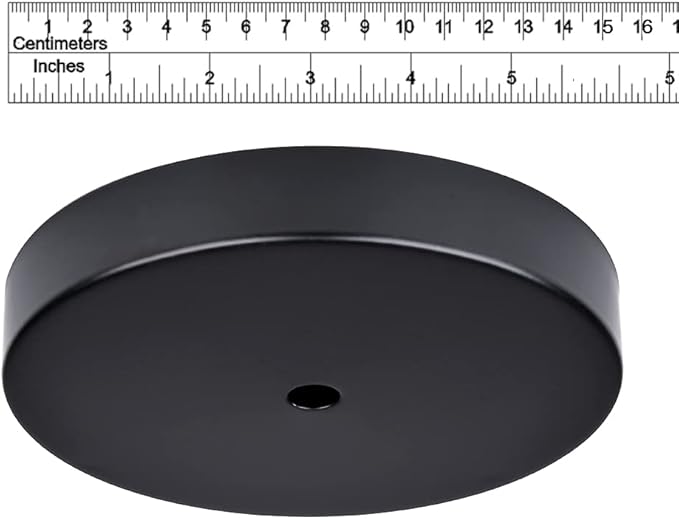 Arturesthome Industrial 5.9" Black Ceiling Canopy Kit,Single Hole Extra Depth and Width Ceiling Plate for Pendant Light or Chandelier