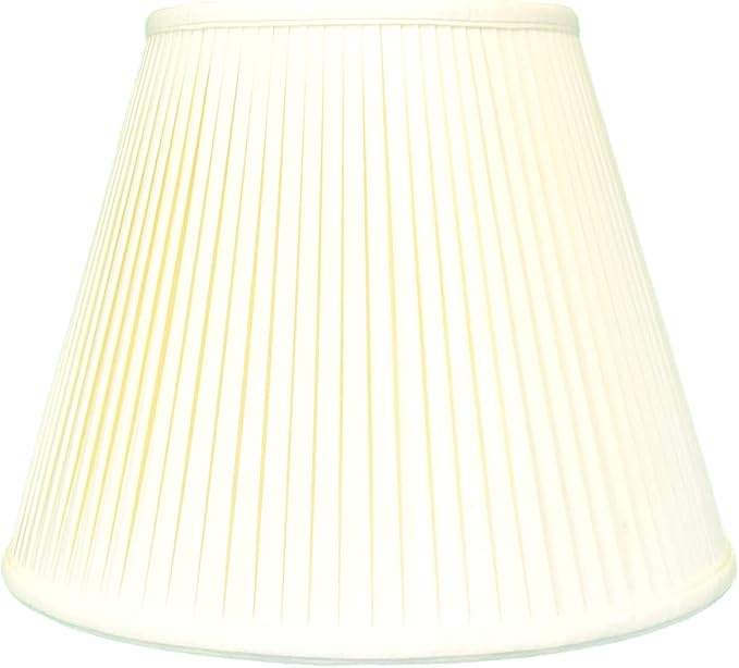 Royal Designs Deep Empire Side Pleat Basic Lamp Shade, Eggshell, 8" x 14" x 11" (BS-728-14EG)