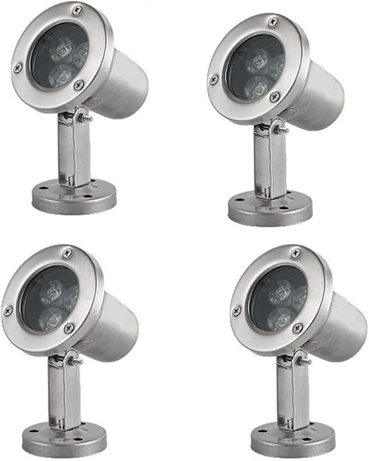 Braiton LED Pond Lights,Underwater Spotlight IP68 Waterproof Submersible Spot Light RGB Color Changing for Aquarium Fish Tank Garden Fountain Pool 4PCS,RGB,3W