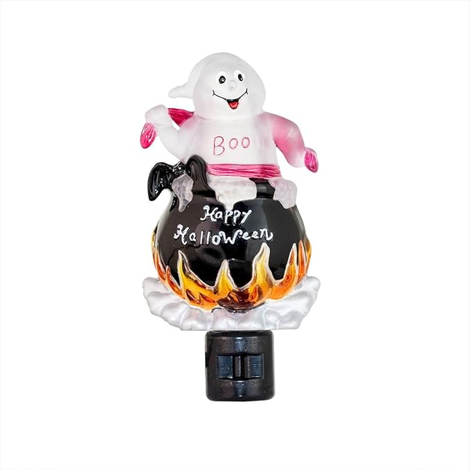 Novelty Lights LED Lamp Lamp Ghost in Cauldron Halloween Decoration Night Light with Swivel Plug