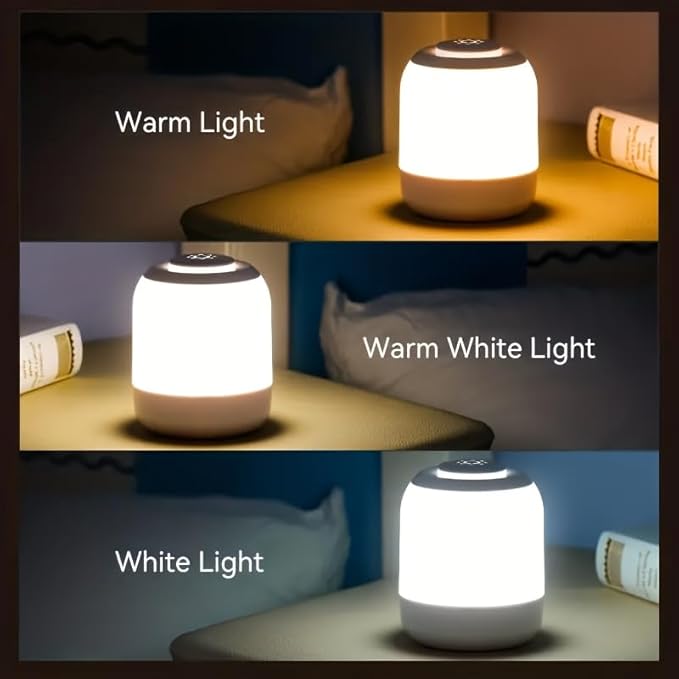 Touch Control Night Light, 3 Brightness Adjustable LED Bedside Lamp, Portable Table Lamp, Best Gift for Men Women Teens Kids Children Sleeping Aid