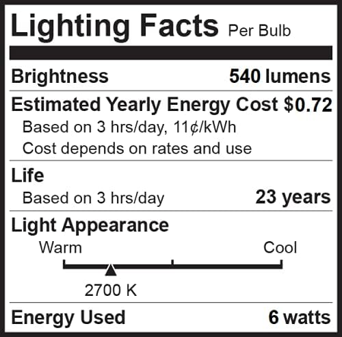 Bioluz LED BR20 LED Light Bulbs 20-Pack, 6W = 50W Warm White Light Bulb, 2700K Warm Light, 540 Lumens, 90 CRI, Indoor/Outdoor, UL Listed, Dimmable LED Light Bulbs, CEC Title 20 Compliant