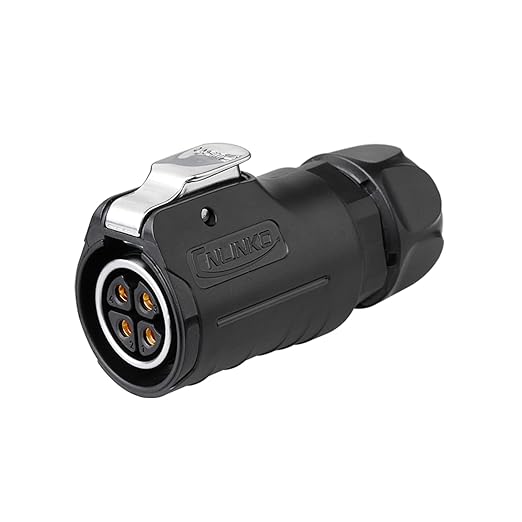 CNLINKO LP20 Reverse Mount 4-Pin Waterproof Circular Electrical Connector, IP68 Female Plug Male Socket for Automotive Machinery and Outdoor Use Quick Connect Aviation Connector (Plastic Plug)