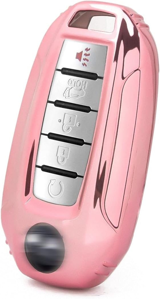 x xotic tech Pink TPU Key Fob Shell Full Cover Case,Compatible with Infiniti Q50 Q60 QX50 QX55 QX60 Smart Keyless Entry Key