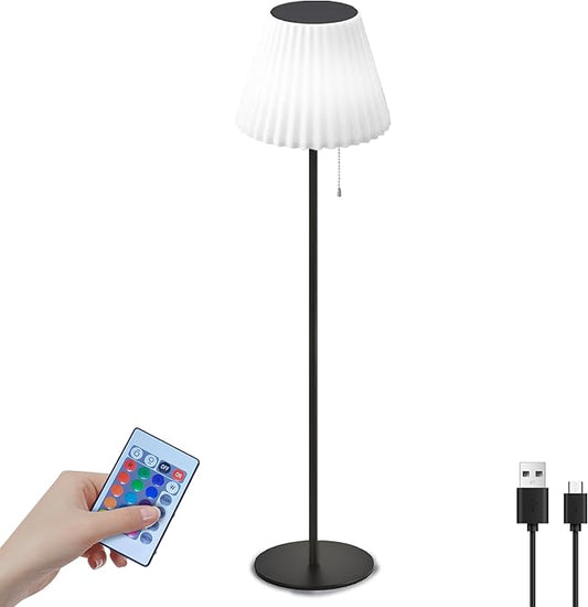 LED Outdoor Floor lamp, Solar Powered Lamp with RGB & White Light, Remote Control, Detachable Design for Desk Use, USB Rechargeable, IP65