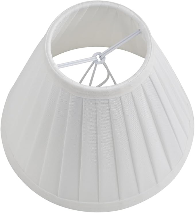 6 Pack White Silk Pleated Chandelier Shades, 3" Top x 6" Bottom x 5" High, 3x6x5 Inch Clip On E12 Bulb, Pendant Light Wall Sconce Lamp Shade, Silk-Pleat Handmade Barrel Lampshades Covers(Small Size)