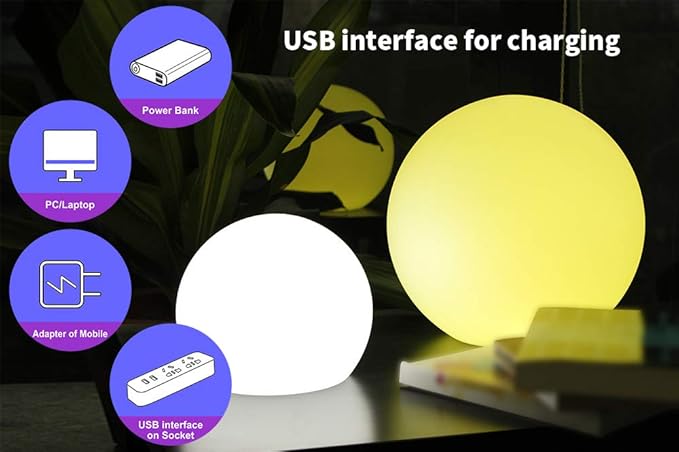 YESIE 6-Inch Floating Pool Light, Rechargeable LED Ball Light, Remote Control, Hot tub Accessories,Bathtub Lamp,16 RGB Colors Outdoor Patio Orb Decoration