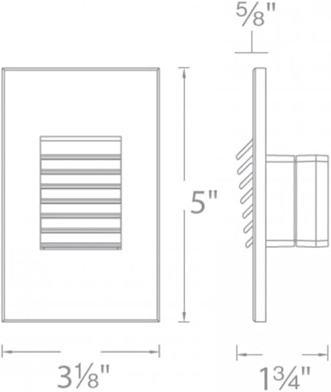 WAC Landscape Lighting, LED 12V Vertical Louvered Indoor or Outdoor Step and Wall Light 3000K Warm Built-in LED in Black