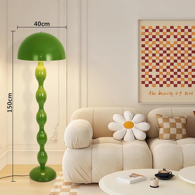 Green Floor Lamp for Living Room,59in Modern Cream Style Led Floor Light,3 Colors Unique Mushroom Floor Lamp,Tall Standing Light for Bedroom,Office,Corner(Bulb not Included)