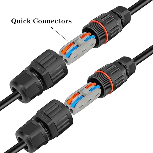 4Pcs 2-pin Wire Connectors Low Voltage Wire Connector Outdoor Electrical Box Waterproof IP68 Quick Splice Wire Terminals Suitable for Low Voltage Landscape Wire(Waterproof up to 4 Meters)