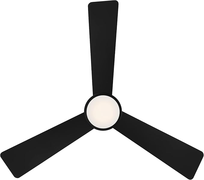 WAC Lighting Hug 3 Blades Aluminum Smart Flush Mount Ceiling Fan in Matte Black