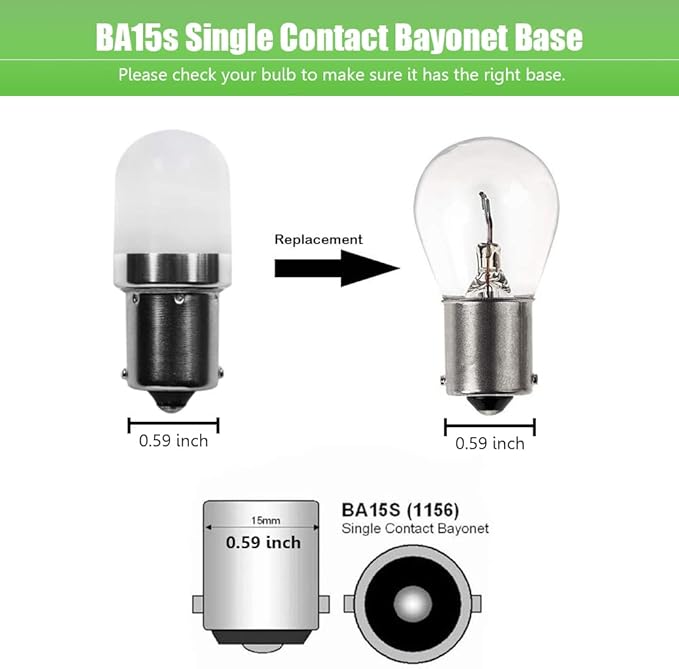 1141 BA15s Bayonet LED Bulbs 12V, Weatherproof 1156 S8 Landscape Light Bulb, 1W Warm White Color 2700K for RV and Outdoor Lighting Path Deck Lights Pack of 4