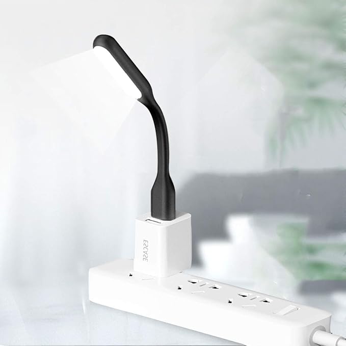 USB LED Light Lamp for Power Bank, Portable Eye Care Mini Night Light with Flexible Arm, USB Gooseneck Reading Lamps Book Light,Compatible for Desktop, Notebook Laptop (10-Blue)