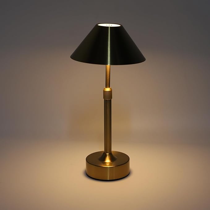LED Cordless Lamp, Dimmable Rechargeable Table Lamp, Iron Telescopic Pole, 3 Color Modes - Up to 20H Runtime, Touch Control, Portable Indoor & Outdoor Lighting