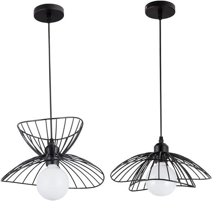 Retro Black Pendant Light Over Kitchen Island, Adjustable Modern Hanging Light Fixture,Industrial Pendant Lighting for Dining Room,Living Room,Bedroom,Hallway,Kitchen,Bar,30cm