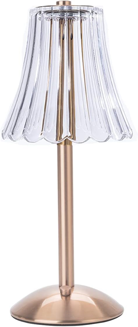 Cordless Table Lamps for Home,Table,Dining Room, Gold Rechargeable Lamps, USB Charge 12'' Tall LED Brass Portable Outdoor Indoor Table Lamp with Built-in Dimmer (Champagne Gold)