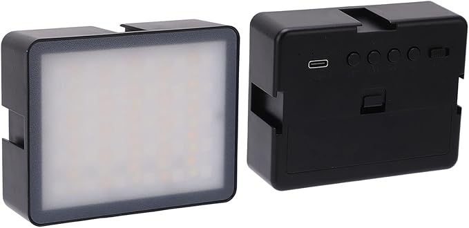 RGB Video Light with 13 Light Modes, 8W, 80 Lamp Beads, Chargeable Battery - 360 Degree Rotation, Powerful Magnets, Mobile Live Photography and Fill Light