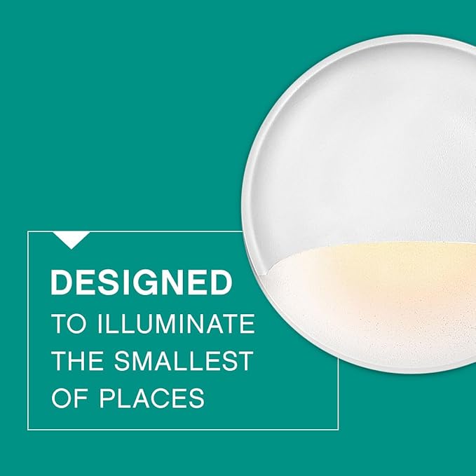 Hinkley Landscape Lighting Nuvi 15232MW Round Low-Voltage LED Deck Sconce, Solid Vinyl Alloy, Dimmable, Mounts Flush on Surface, Matte White