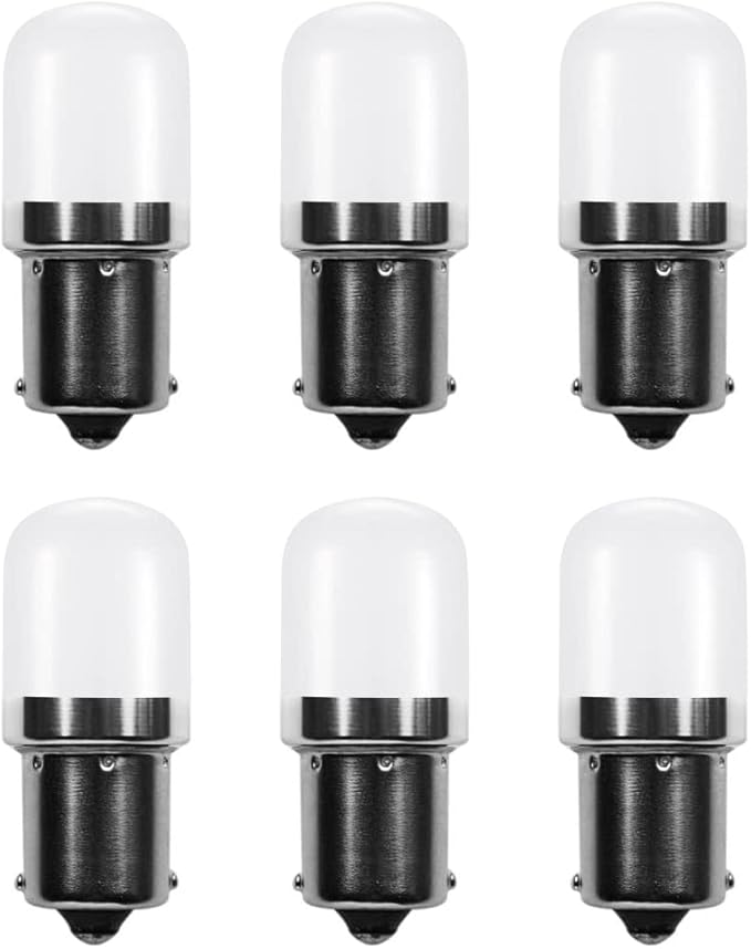 1141 BA15s Bayonet LED Bulbs 12V, Weatherproof 1156 S8 Landscape Light Bulb, 1W Cool White Color 6000K for RV and Outdoor Lighting Path Deck Lights Pack of 6