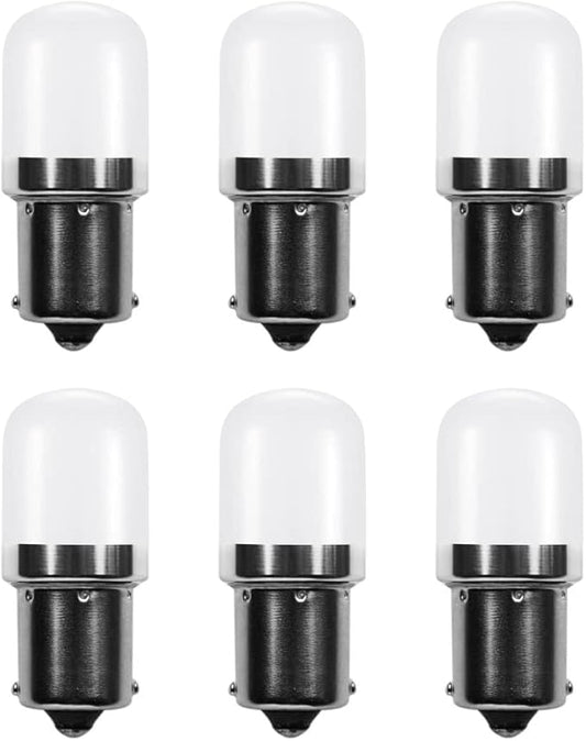 1141 BA15s Bayonet LED Bulbs 12V, Weatherproof 1156 S8 Landscape Light Bulb, 1W Warm White Color 2700K for RV and Outdoor Lighting Path Deck Lights Pack of 6