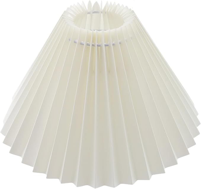 KUMGROT E26/E27 Small Pleated Lamp Shade Scalloped Lampshades Lights Replacement Cute Lamp Shades for Bedroom Living Room Home Office Decor, Cream
