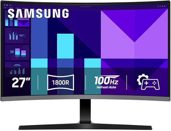 Samsung 27" S3 (S39GD) FHD 100Hz Curved Monitor with Speakers LS27D396GANXZA Bundle with Elite Suite 18, 2X HDMI Cable and Deco Gear CPS Exclusive 26 Month Protection Pack (BEACH-CPS-26M250)