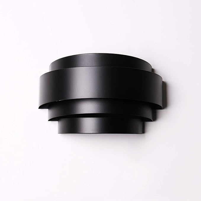 LightInTheBox Modern Wall Light, Black Indoor Wall Light Metal Wall Sconce for Home Theater, Staircase, Basement, Bedroom (2PCS)