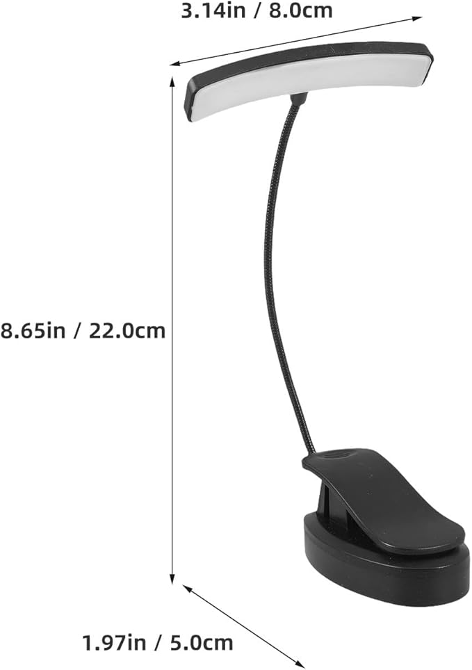 Healifty Clip-on LED Music Stand Light for Piano with Black Clamp, Eye-Care LED Desk Lamp for Students, Portable Piano Practice Light, Adjustable Clip-on Music Lamp